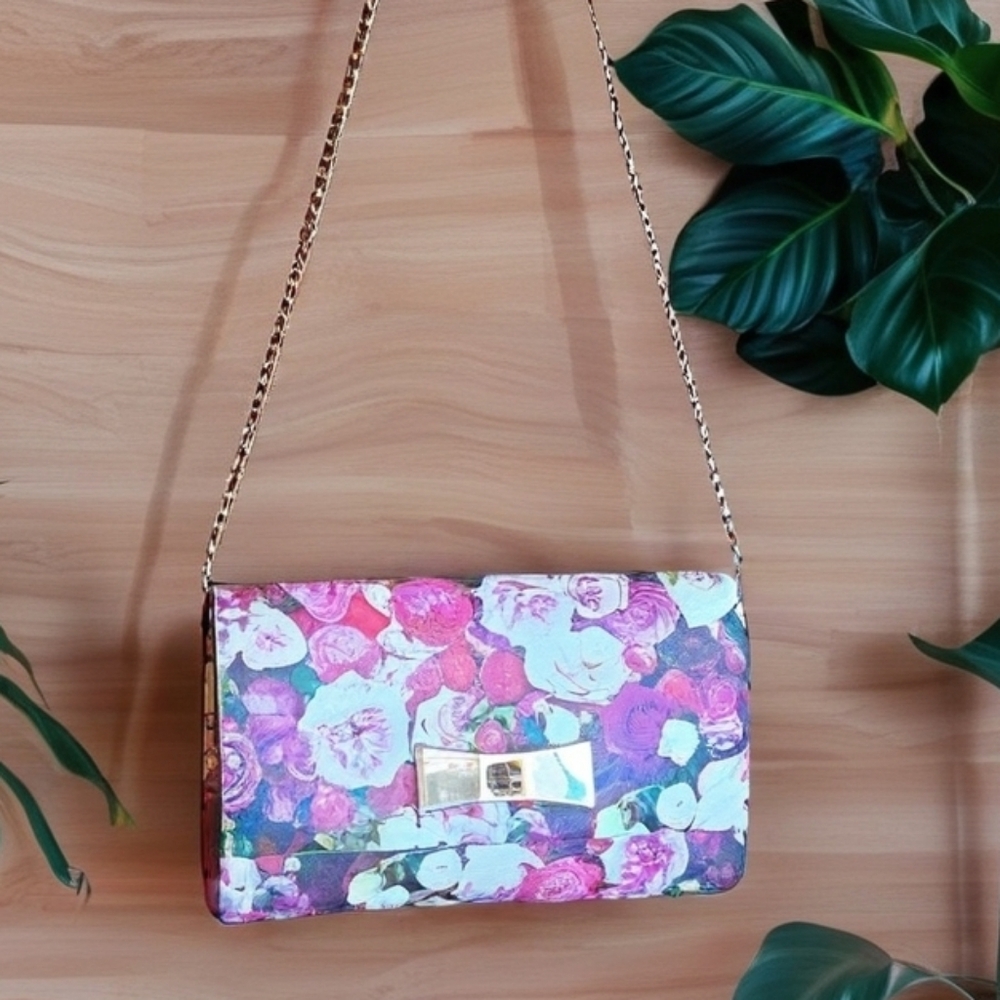 Kate Spade Clutch With Storybook Lining Floral Handbag Grant Street Sally